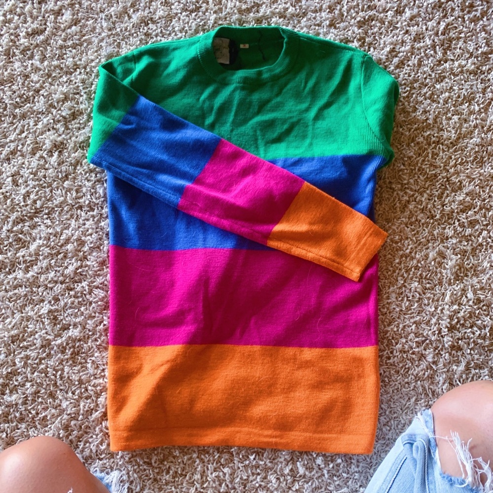RARE 70’s HEAD Colorblock Pullover💚💙❤️🧡